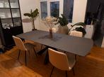 Table à manger en pierre grise (extensible) + 4 chaises, Maison & Meubles, Enlèvement, Comme neuf