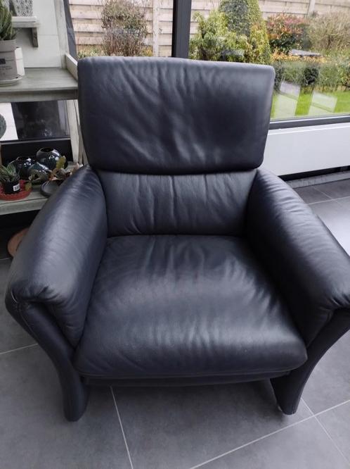 2 lederen zetels, Huis en Inrichting, Zetels | Zetels, Gebruikt, Rechte bank, Eenpersoons, Minder dan 150 cm, 75 tot 100 cm, Leer