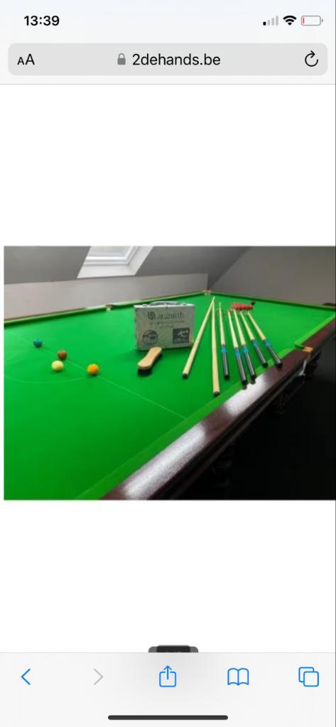Snookertafel 12ft bce, Sport en Fitness, Biljarten en Poolen, Gebruikt, Snookertafel, Ophalen