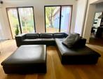 Divani hoeksalon model Quattro, Huis en Inrichting, Ophalen, Gebruikt, Leer, Modern lederen hoeksalon met poef