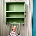 Vintage kinderset - groene stoel en plank, Huis en Inrichting, Ophalen, Gebruikt