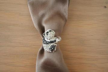 Ring 'panda' met strass *nieuw*, Neuf, Enlèvement ou Envoi, Argent, Avec strass