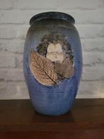Keramieken vaas van Van Gompel, Enlèvement, Comme neuf, Bleu, Poterie ou Porcelaine