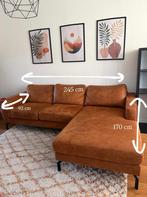 Cognac hoekbank, Ophalen, Gebruikt, Hoekbank