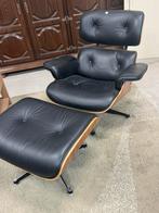 Eames Lounge Chair replica – zwart leer, perfecte staat, Ophalen of Verzenden, Zo goed als nieuw, Leer