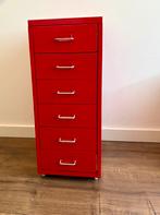 Metalen ladenkastje 6 schuiven rood, Huis en Inrichting, Ophalen, Minder dan 50 cm, Gebruikt, 5 laden of meer