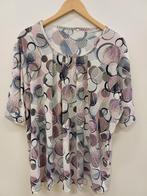 t-shirt cirkels wit/roze/blauw 3xl(52/54), Kleding | Dames, Grote Maten, Ophalen of Verzenden, Zo goed als nieuw, Wit, Shirt of Top