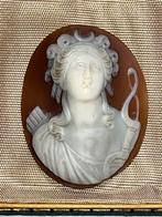 XIX antieke cameo godin Diana authentieke schelpcamee Italië, Ophalen of Verzenden