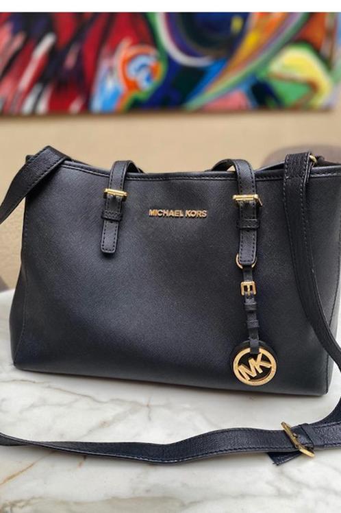 zwarte lederen handtas Michael Kors, Handtassen en Accessoires, Tassen | Damestassen, Gebruikt, Handtas, Zwart, Ophalen of Verzenden