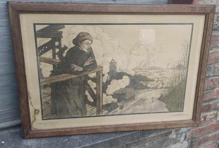 lithographie la boraine signe andre blandin, Antiquités & Art, Art | Lithographies & Sérigraphies, Enlèvement ou Envoi