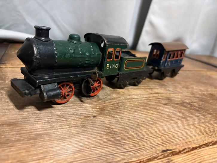 TRAIN BING 1917-1921 locomotieftenderwagon FUNCTIONEEL!, Antiek en Kunst, Antiek | Speelgoed, Ophalen of Verzenden