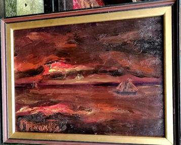 Paul Permeke'' Avondstemming op zee '' olieverf op paneel beschikbaar voor biedingen