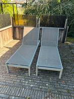 2 ligbedden aluminium met textileen - set, Tuin en Terras, Ligbedden, Ophalen, Zo goed als nieuw, Aluminium