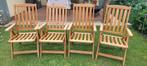 Teakhouten stoelen, verstelbaar en inklapbaar - 4 stuks, Ophalen, Gebruikt, Teakhout, Verstelbaar