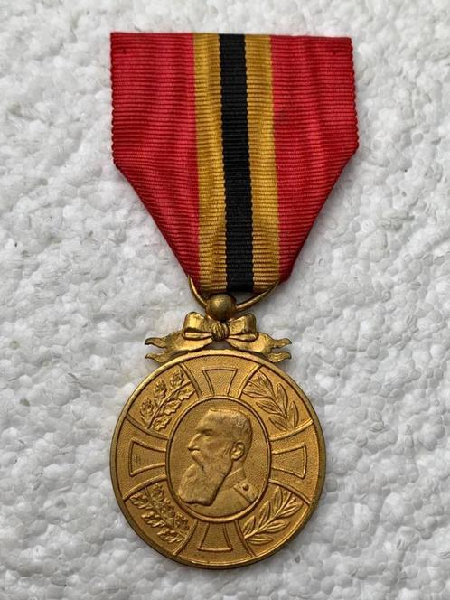 Medaille, Regeerperiode Leopold-II, Mod 1865-1905, 40VJ-dag, Collections, Objets militaires | Général, Armée de terre, Enlèvement ou Envoi