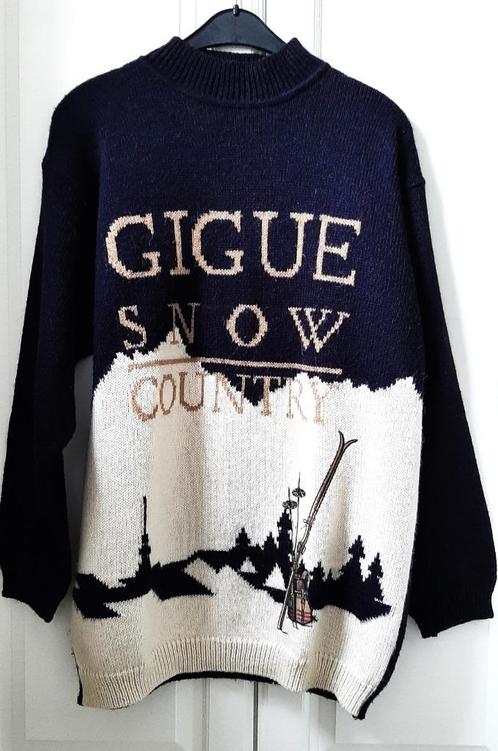 Te koop: Mooie warme zwarte trui met "Snow Country"Gigue, 42, Kleding | Dames, Truien en Vesten, Zo goed als nieuw, Maat 42/44 (L)