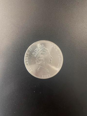 1 dollar zilveren munt van de Cookeilanden