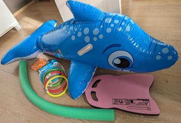 Opblaasbaar luchtbed, zwemplank, noodle en opduikringen, Kinderen en Baby's, Speelgoed | Buiten | Opblaasfiguren, Ophalen of Verzenden