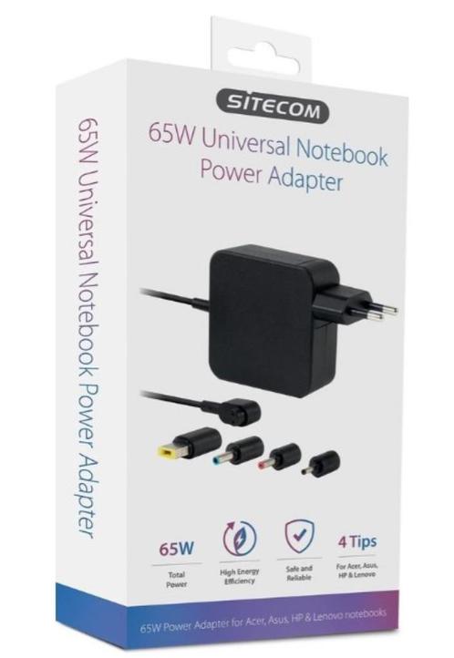 Sitecom Universele laptop lader-65W-Acer Asus HP Lenovo NEW, Informatique & Logiciels, Chargeurs d'ordinateur portable, Neuf, Enlèvement ou Envoi