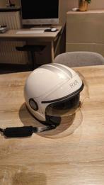 scooter helm retro wit grijs, Fietsen en Brommers, Gebruikt, Ophalen of Verzenden