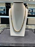 18k goud ketting met stenen, Handtassen en Accessoires, Kettingen, Ophalen, Nieuw, Goud