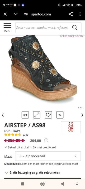 A.S.98 / AIRSTEP   MAAT 39.     NIET GEDRAGEN WEGENS TE HOOG beschikbaar voor biedingen
