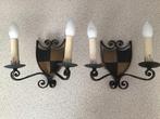 2 oude smeedijzeren wandlampen, Huis en Inrichting, Lampen | Wandlampen, Ophalen, Gebruikt