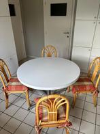 Eettafel + 4 stoelen, Huis en Inrichting, Tafels | Eettafels, Ophalen, Gebruikt, Rond, Vier personen