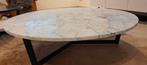 Salontafel met Pietro blad in marmer kleur Bianco Carrara, Huis en Inrichting, Tafels | Salontafels, Ophalen, Zo goed als nieuw