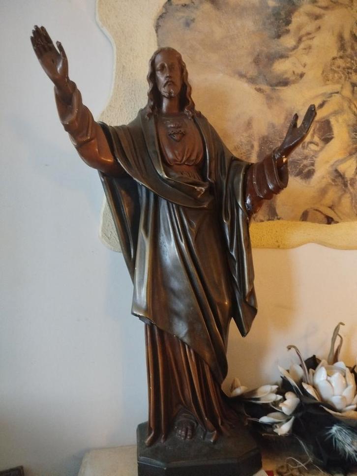 Groot jezus kerkbeeld - 85 cm hoog, Antiek en Kunst, Antiek | Religieuze voorwerpen, Ophalen