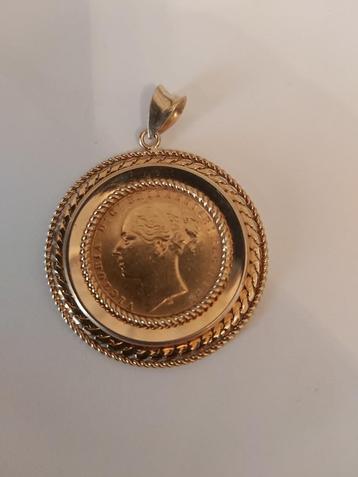 zeldzame gouden sovereign uit 1873,victoria young head-M