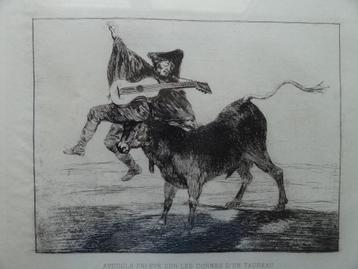 Originele ets van Francisco Goya (1746-1828) mooi ingelijst beschikbaar voor biedingen