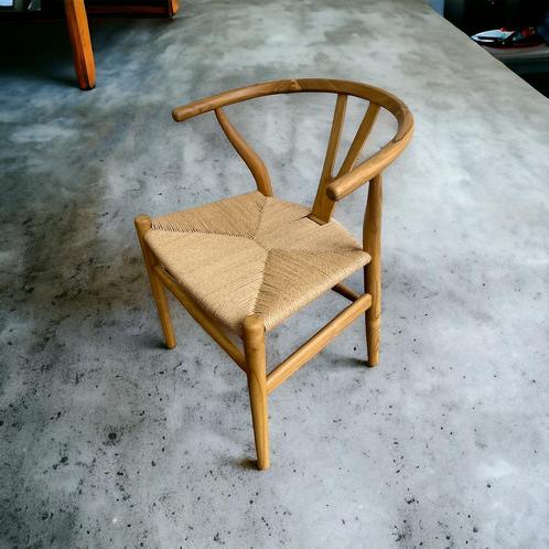 Retro rotan stoel met koord, Antiek en Kunst, Antiek | Meubels | Stoelen en Sofa's, Ophalen of Verzenden