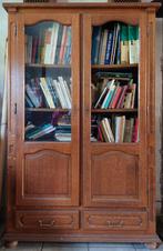 Boekenkast, massief houten vitrinekast, 25 tot 50 cm, 100 tot 150 cm, 150 tot 200 cm, Gebruikt