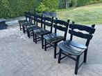 🖤 Vintage design stoelen / brutalistisch 🖤, Ophalen, Zwart, Hout