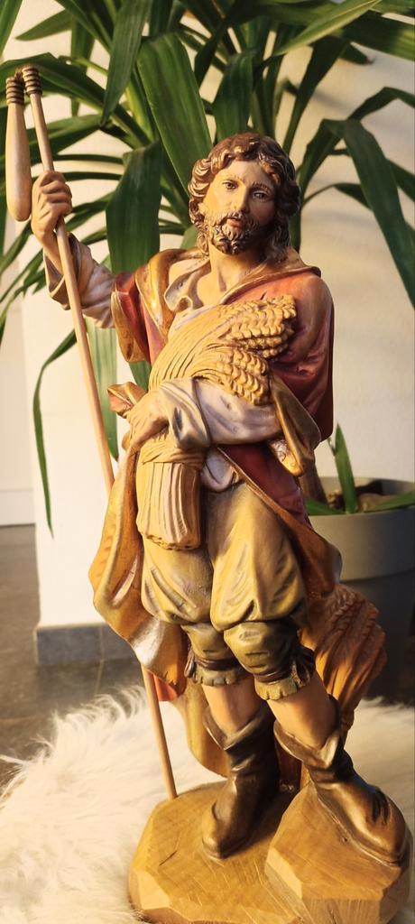 Hout heilig beeld Isidorus religie, Antiek en Kunst, Antiek | Religieuze voorwerpen, Ophalen of Verzenden
