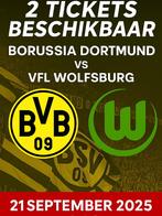 2 Tickets Borussia Dortmund – VfL Wolfsburg | 21 september, Tickets en Kaartjes, Losse kaart, Twee personen, September