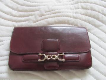 DELVAUX vintage bordeauxrode portemonnee met logo beschikbaar voor biedingen