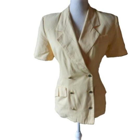 (25) - veste femme t.38 jaune - deja vu -, Kleding | Dames, Jassen | Zomer, Gedragen, Maat 38/40 (M), Geel, Ophalen of Verzenden