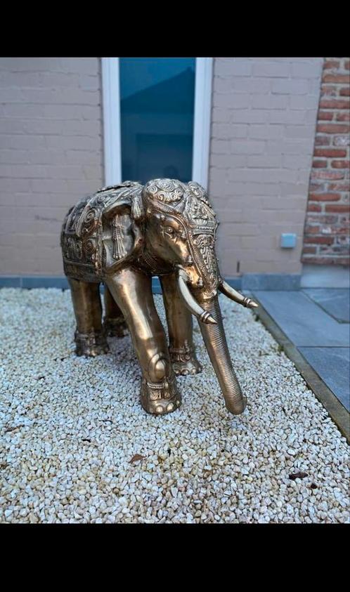 Indische olifant (geel-koper), Antiquités & Art, Antiquités | Bronze & Cuivre, Cuivre, Enlèvement