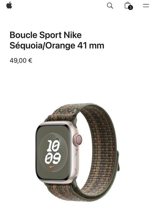 Bracelet Sport Nike Séquoia/Orange 41 mm, Bijoux, Sacs & Beauté, Montres connectées, Neuf, iOS, Orange