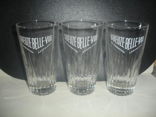 3 glazen Gueuze Belle Vue, 33cl., Verzamelen, Biermerken, Zo goed als nieuw, Glas of Glazen, Overige merken, Ophalen of Verzenden