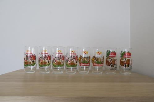 8 unieke, oude glazen Kronenbourg - 0.20 cl, Verzamelen, Glas en Drinkglazen, Zo goed als nieuw, Bierglas, Ophalen of Verzenden
