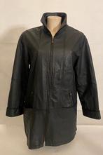Manteau/ Parka en cuir en parfait état. (taille 38 ), Enlèvement ou Envoi, Comme neuf, Taille 38/40 (M), Noir