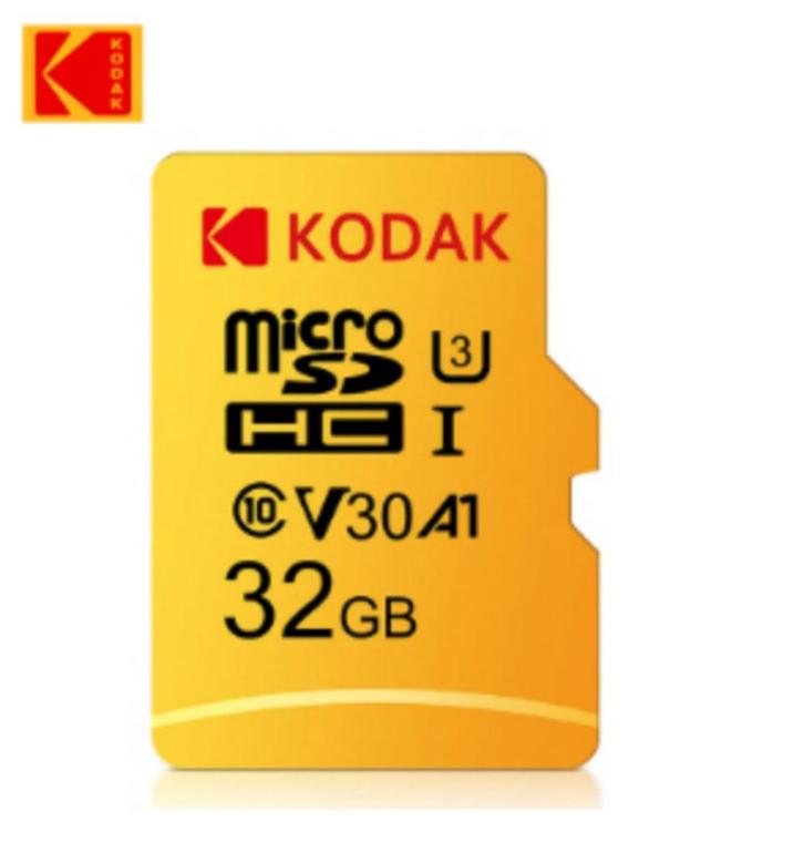 32 GB KODAK SD SDHC Geheugenkaart MicroSD A1 U3 Class 10 V30, Audio, Tv en Foto, Foto | Geheugenkaarten, Nieuw, MicroSD, 32 GB