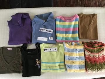 9 dames truitjes/t-shirts/topjes maat smal aan 2 euro beschikbaar voor biedingen