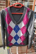 Pulleke v-hals ruit grijs Bianca mt S, Bianca, Gris, Enlèvement ou Envoi, Taille 36 (S)