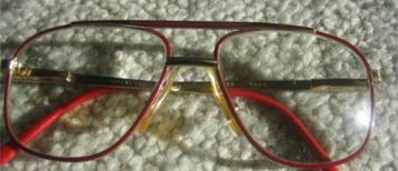 Lunettes de vue rouges et dorées/Optiline France, Enlèvement ou Envoi, Comme neuf, Rouge, Lunettes