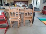 6 eiken stoelen met rieten zitting, Ophalen, Gebruikt