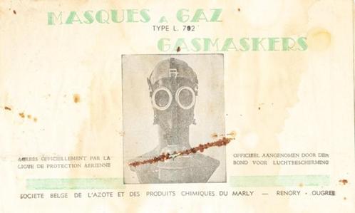 (m49) Gasmasker type L 702, gebruiksaanwijzing, Collections, Objets militaires | Général, Enlèvement ou Envoi